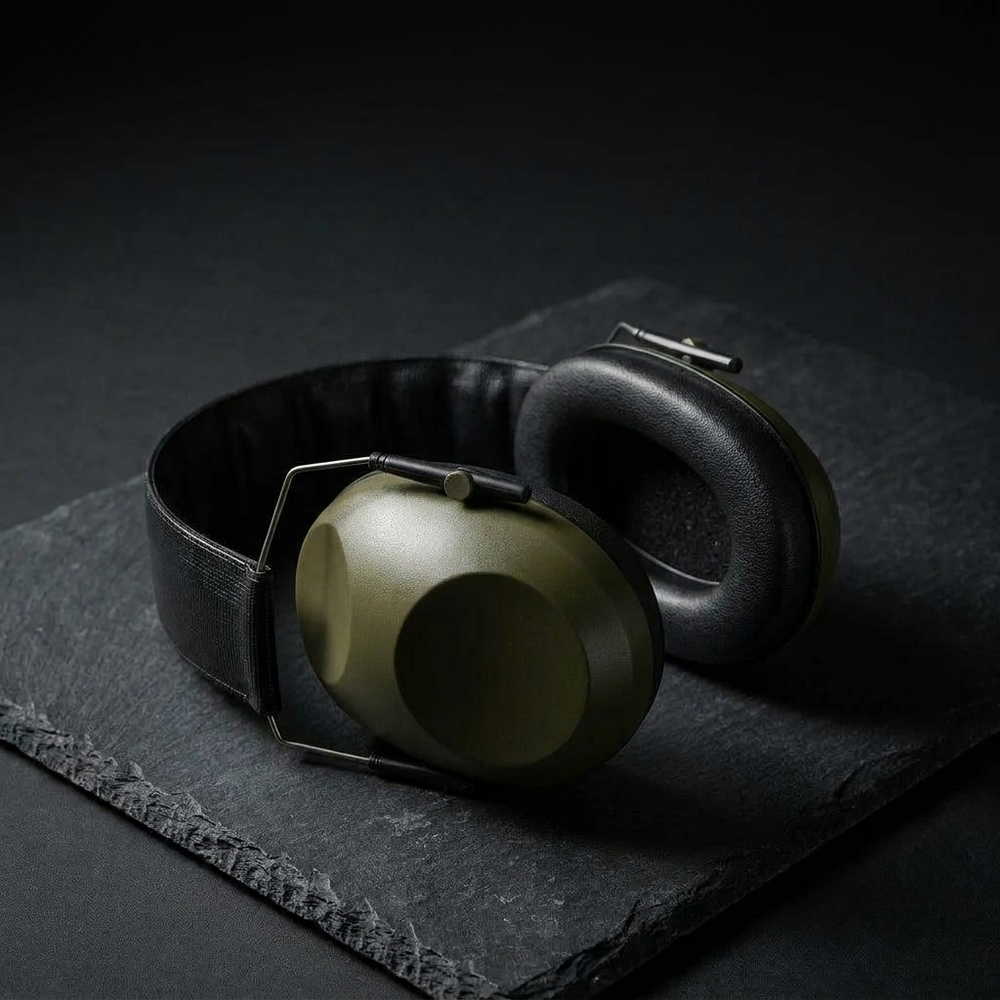 Colourway: 24dB folding ear defender muffs in green