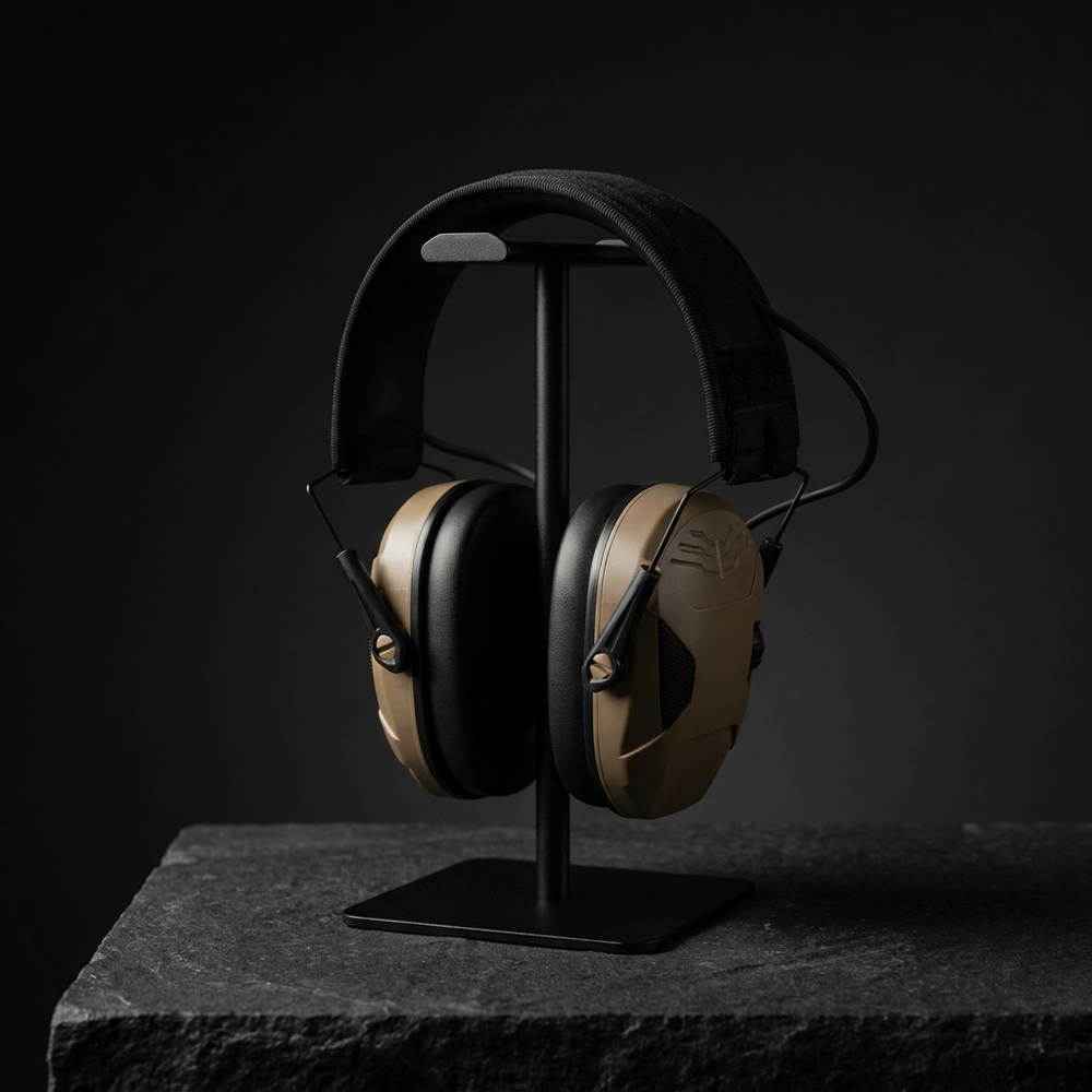Colourway: 23dB electronic ear defenders in desert tan
