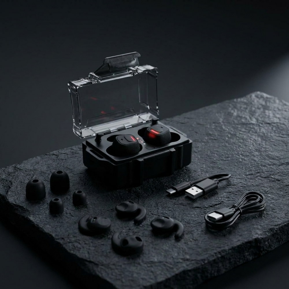 Colourway: M20 electronic hearing protection earbuds in black