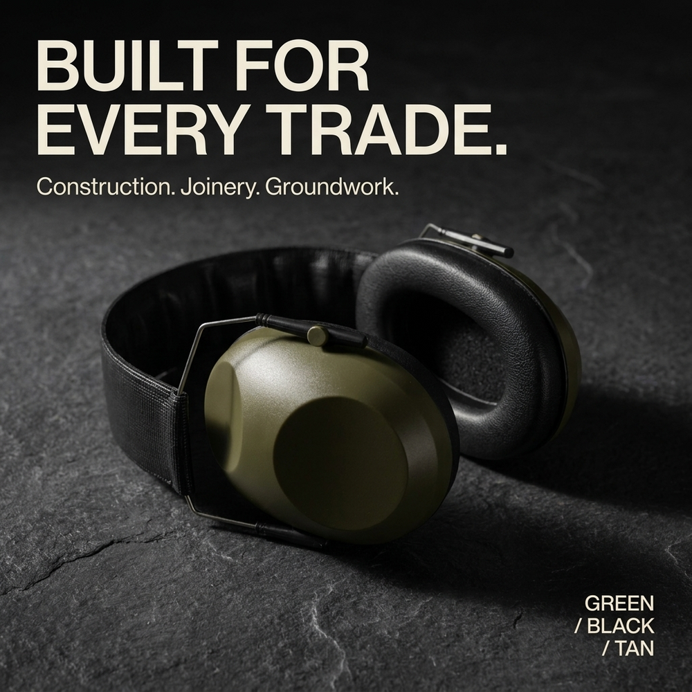 Feature graphic: built for every trade, available in green, black and tan