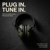 Feature graphic: 3.5mm audio input, recessed dials, low profile cups, AAA powered