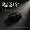 Feature graphic: portable charging case, retention cord, one button control