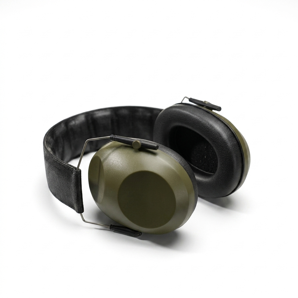 24dB folding ear defender muffs at a three-quarter angle on a white background