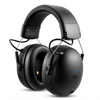 Rechargeable Bluetooth ear defender muffs at a three-quarter angle on a white background
